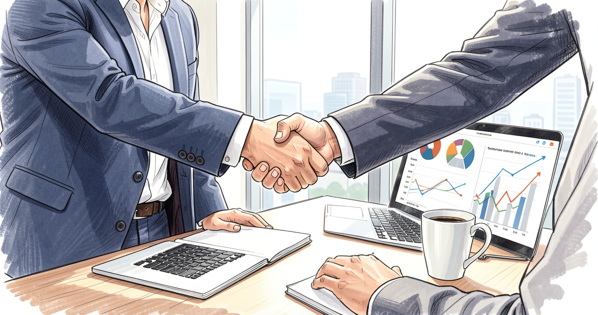 Independent insurance agent reviewing commission earnings with a client during a meeting