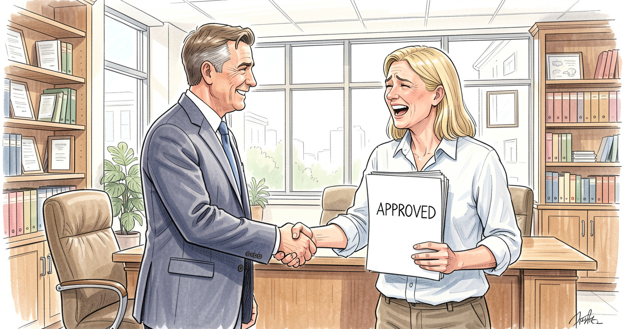 Client shaking hands with a health insurance lawyer after a successful appeal