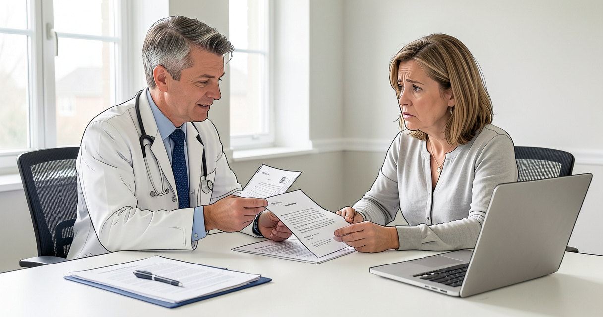 Medical insurance lawyer consulting with a client about a denied health claim